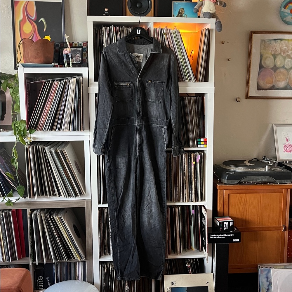 Lee Women’s Vintage Modern Union-Alls in Washed Black Medium Jumpsuit